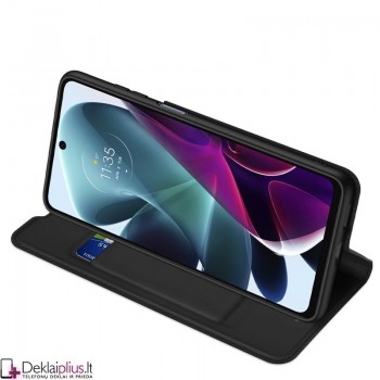 Dux Ducis dirbtinės odos viršelis - juodas (Motorola Moto G200 5G) Dux Ducis dirbtinės odos viršelis - juodas (Motorola Moto G200 5G)